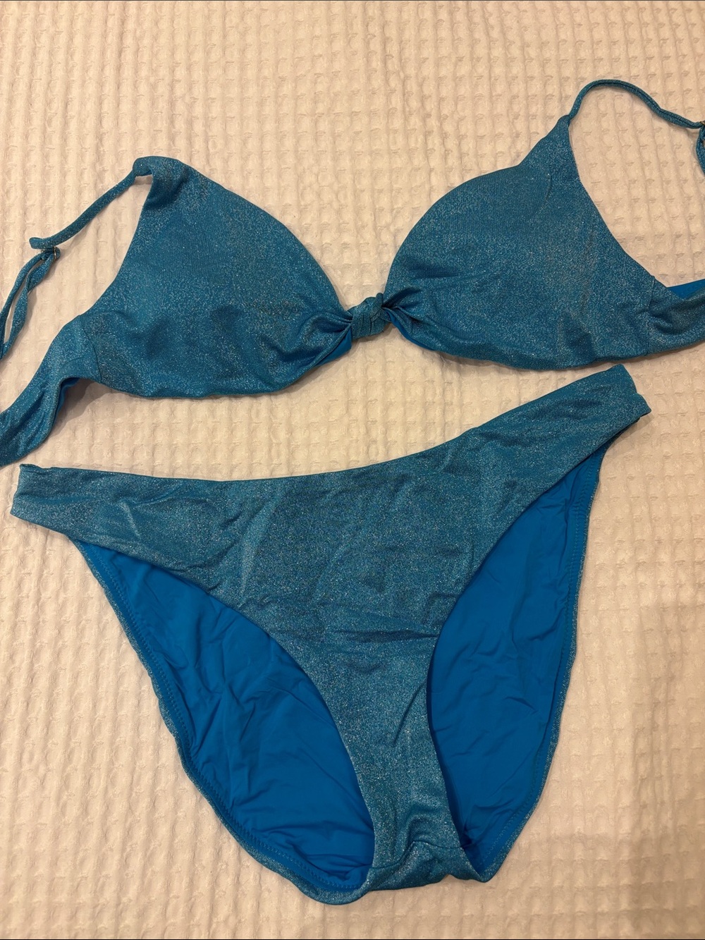 Aqua Teal Shimmer Two-Piece Bikini